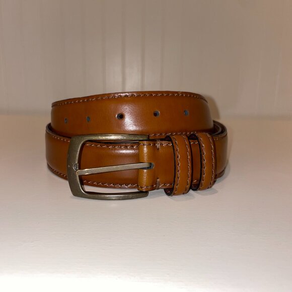 Men's Genuine Leather Double-looped and Stitched Belt Size 40/100 - Picture 2 of 15